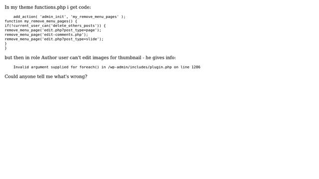 Wordpress: Change role's settings influence post-thumbnail смотреть онлайн