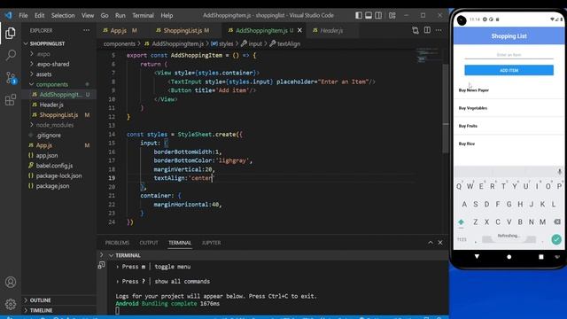 Develop Shopping List Application using React Native iOS and Android | React Native Beginners Tamil смотреть онлайн