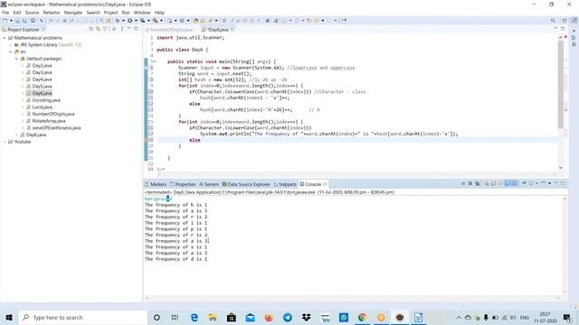 Frequency of characters | checking whether a can string can be made palindrome in java | தமிழ் смотреть онлайн