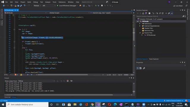 OpenCV C++ Tutorial To Calculate Optical Flow On GPU Using Cuda::FarnebackOpticalFlow