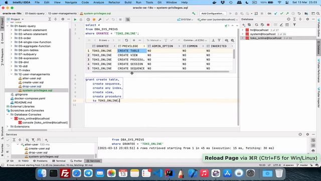 18.d - System Privileges | BELAJAR RDBMS ORACLE 18C смотреть онлайн