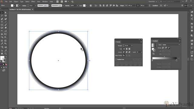 Adding gradients to stroke lines in Adobe Illustrator - Hindi Tutorial Chapter 7 Video 4 смотреть онлайн