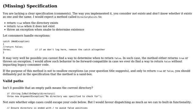 Code Review: Checking if a directory exists in FTP without relying on exception handling смотреть онлайн