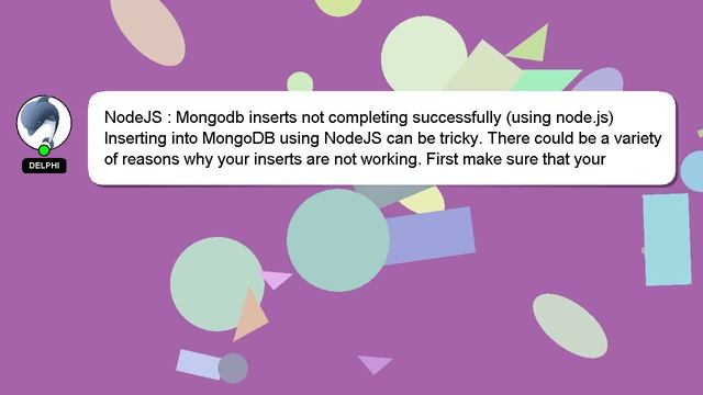 NodeJS : Mongodb inserts not completing successfully (using node.js) смотреть онлайн