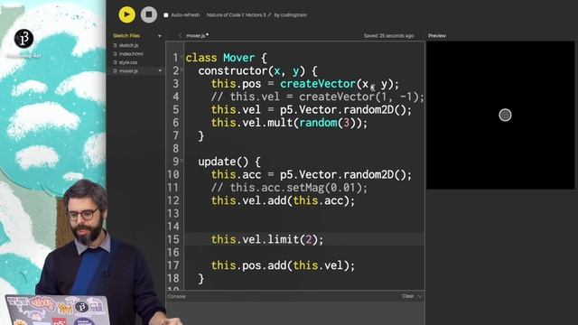 1.6 Acceleration Vector - The Nature of Code смотреть онлайн