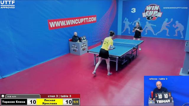 Тараник Елена 3-2 Лесная Ярослава Турнир Восток 5  WINCUP 19.09.21 Прямая Трансляция Зал 3