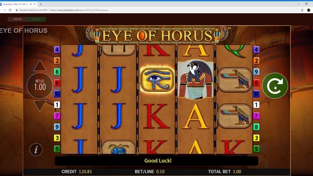 JackpotJoy New Slot (Eye Of Horus) Part 1 02/11/2018