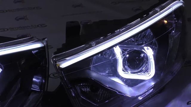 Тюнинг фары Гранта Fl с Би линзой Подковы с ангельск. глазками ДХО и бегающ. поворотн. | AvtoKluch6 смотреть онлайн