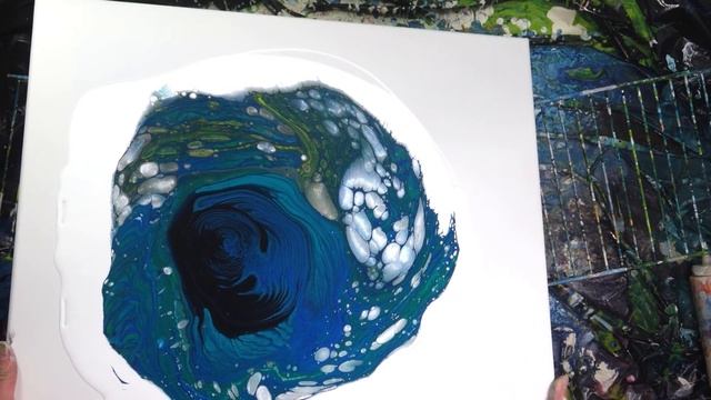 How to create "Pearl cells" --acrylic pouring without silicone-- смотреть онлайн