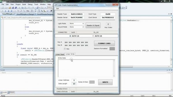 RFID NFC and Mifare programming - Visual C# (Windows) source code examples Simple for uFRCoder