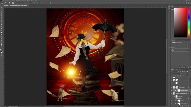 LIBRARY PHOTOSHOP MANIPULATION - HOW I MADE IT STEP BY STEP ( RED COLOR VIBES ) смотреть онлайн