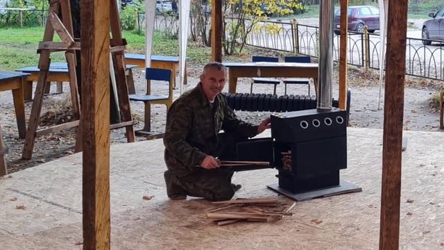 Построить деревянную беседку своими руками недорого. Отапливаемая печью на дровах. Круглая. 30 кв.м смотреть онлайн