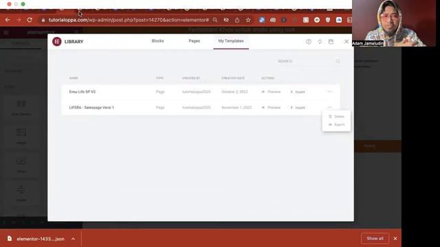 Export Json File Elementor ke Web Lain - Duplicate Method Paling Mudah смотреть онлайн