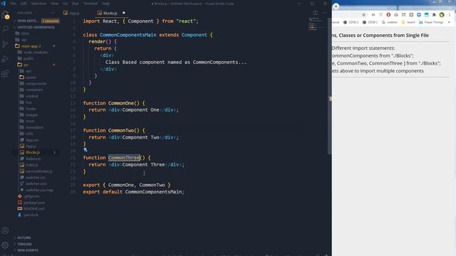 Export, Import Functions, Classes, Components in React | Single File Multiple Components смотреть онлайн