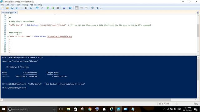 Powershell to create + Edit + Read + Delete file смотреть онлайн