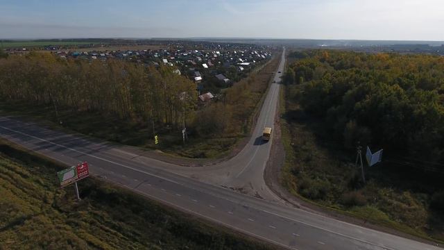 Осоргинский посад. Поворот со старочишминской трассы в сторону поселка. Октябрь 2017 г. смотреть онлайн