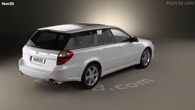 Subaru Legacy station wagon 2008 3D model by Hum3D.com смотреть онлайн