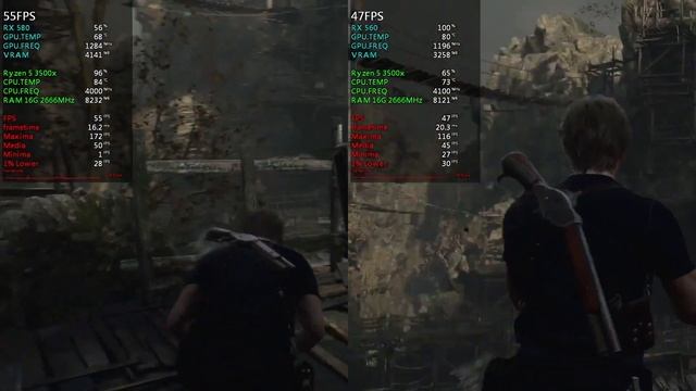 RESIDENT EVIL 4 remake RX 560 vs RX 580 ryzen 5 3500 смотреть онлайн