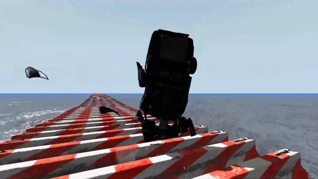 Concrete Barrier Speed Bumps Crashes - BeamNG Drive смотреть онлайн