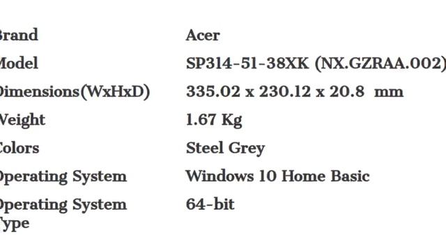 Acer Spin 3 SP314-51-38XK (NX.GZRAA.002) Laptop Best Images With Detail смотреть онлайн