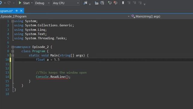 C# Episode 2 - Comments, Console.ReadLine(), Variables, Data Types, Character Literals смотреть онлайн
