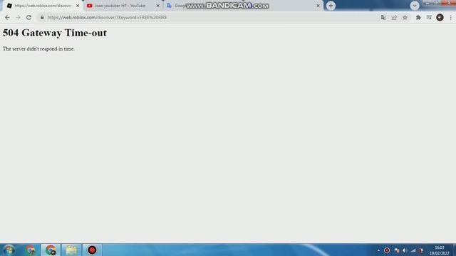 504 Gateway Time-out Previsao De Volta ROBLOX смотреть онлайн