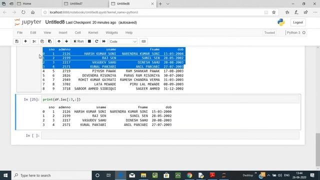 RETRIEVE DATA FROM DATA FRAME /loc, iloc and ix function in data frame смотреть онлайн