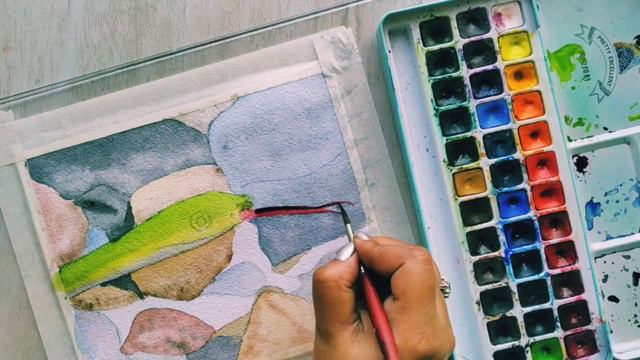 How to paint a Snake in Watercolor смотреть онлайн