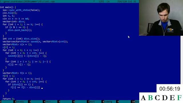 touristream 010: Codeforces Round 669 (Div. 2) & SNSS 2020 Round 5 смотреть онлайн