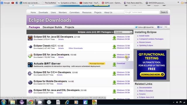 Java Tutorial - 3 - Downloading the Eclipse IDE смотреть онлайн