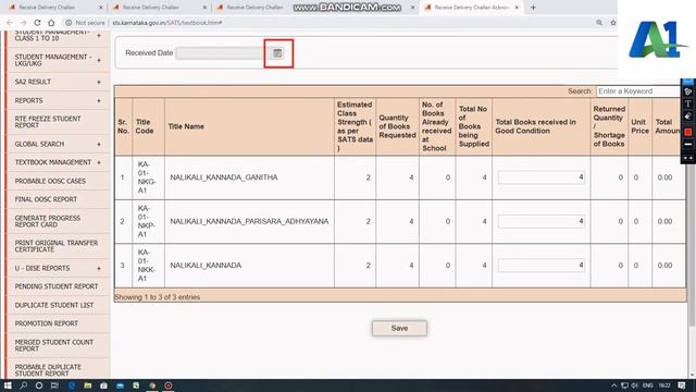 RECEIVING TEXT BOOK DELIVERY CHALLAN IN SATS SCHOOL LOGIN смотреть онлайн