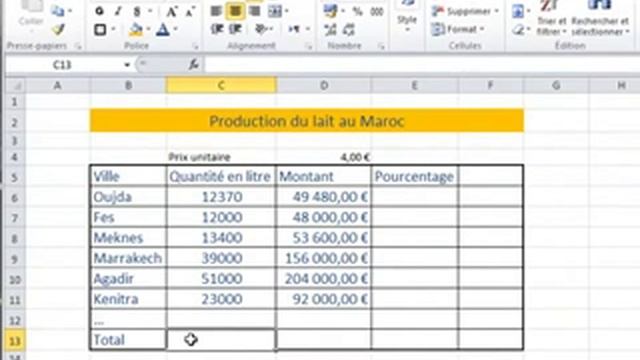 Créer un tableau de calcule avec Excel 2010 en utilisant des formules et des fonctions wmv смотреть онлайн
