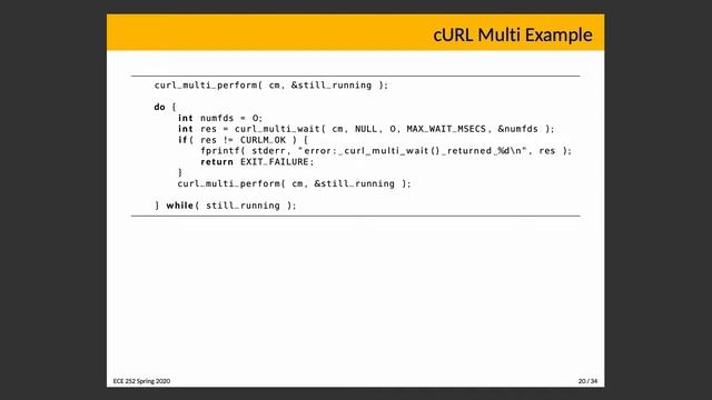 ECE 252 Lecture 27: Asynchronous I/O with curl смотреть онлайн