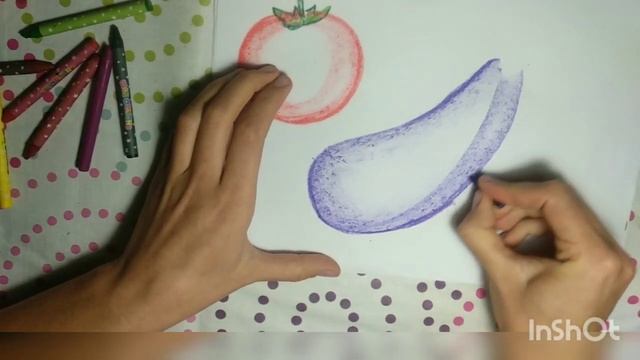 Как нарисовать овощи быстро и легко, восковыми мелкими и акварелью. смотреть онлайн