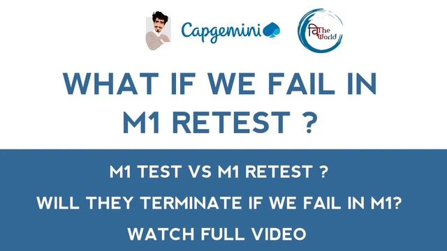 What if we fail in M1 Retest in #capgemini training | Will they terminate ? | Watch full video смотреть онлайн