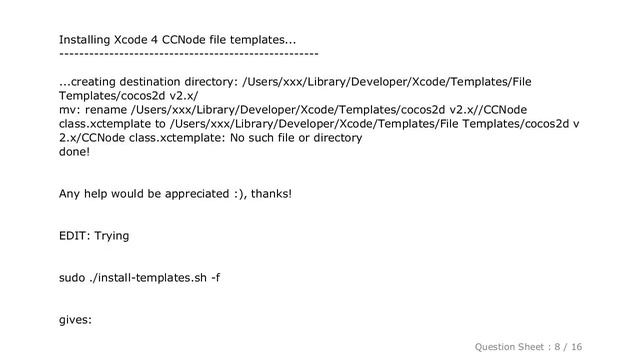 iOS : Cocos2d v2.x, failing to install templates.. permission denied. Am I doing something stupid? смотреть онлайн