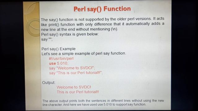 PERL ( print & say functions in Perl) смотреть онлайн