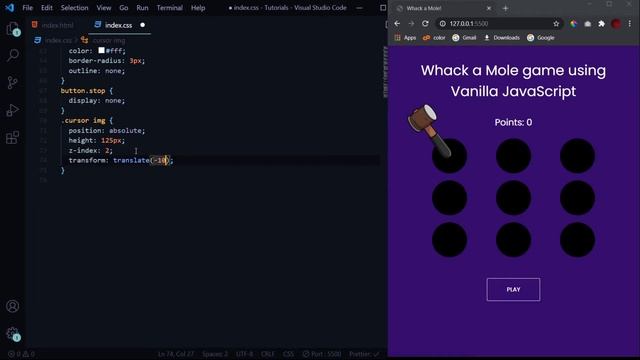 Creating a "Whack a Mole" Game using Vanilla JavaScript and CSS3. Complete tutorial | Code Grind смотреть онлайн