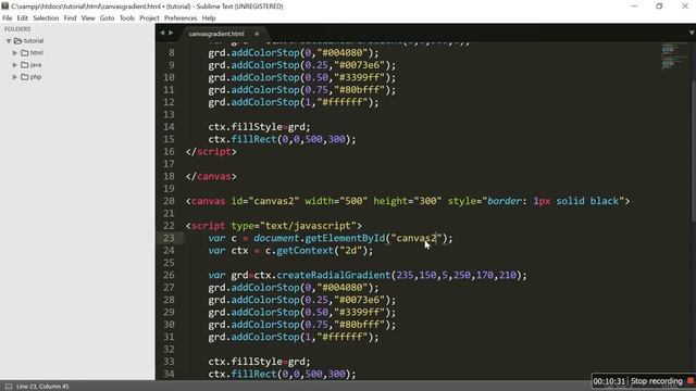 Canvas Gradient in HTML5 смотреть онлайн