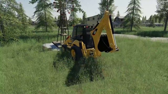 Building Small Pond With Fountain | Pad For Wind Mill | Landscaping Job | Cat Backhoe | FS19 смотреть онлайн