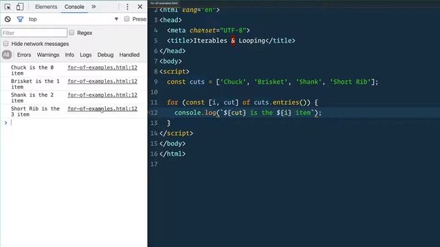 [ES6] - Iterables & Looping - The for of Loop in Action смотреть онлайн