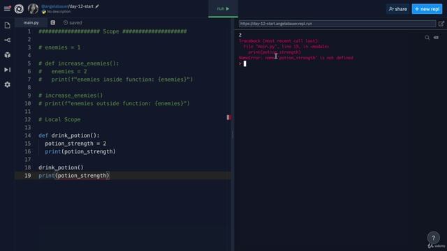 Day 12 - Scope & Number Guessing Game - 1 Namespaces_ Local vs. Global Scope смотреть онлайн