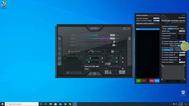 MSI Afterburner - How To Setup On Screen Display | OSD | FPS | Framerate | Windows 10 | 2020 Editio
