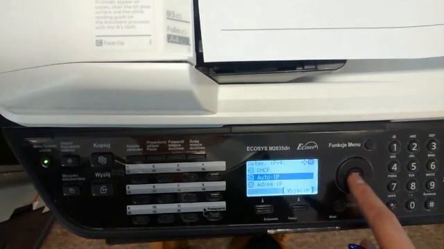 Ręczne Wprowadzanie Adresu IP Kyocera 2035 Dn