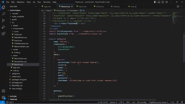 Part-12 | step by step learn vue js 3 from beginner to advance in hindi | HTML Rendering смотреть онлайн
