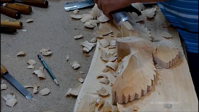Голубь. Резьба по дереву. Dove. Woodcarving смотреть онлайн