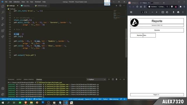 11. Aplicando lo aprendido N°1 [Crear PDF Python 3] смотреть онлайн