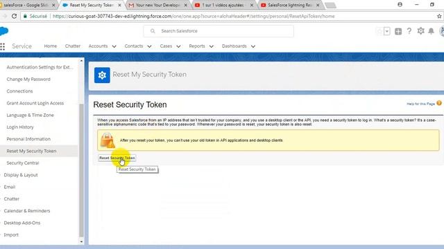 SalesForce lightning Reset My Security Token смотреть онлайн