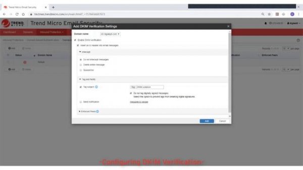 Configuring DKIM Verification in Trend Micro Email Security