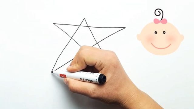 How to draw an asterisk/Как нарисовать звёздочку/Yulduzcha chizish смотреть онлайн